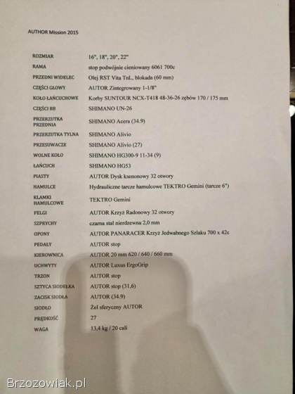 Rower Górski Author Mission 28