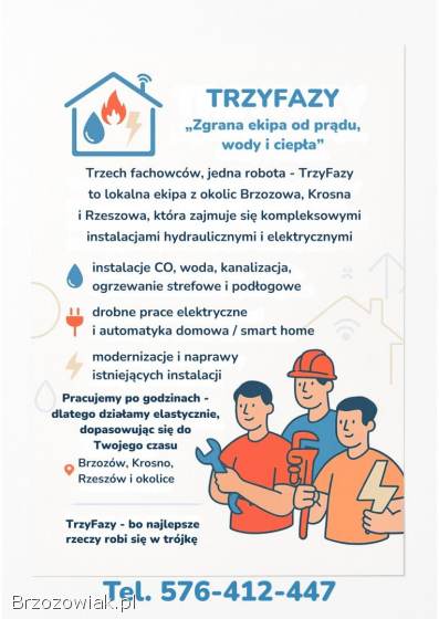 Elektryka,  hydraulika,  podłogówka,  automatyka domowa,  smart home,  ogrzewanie,  CO