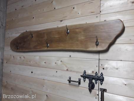 Wieszak dębowy loft vintage