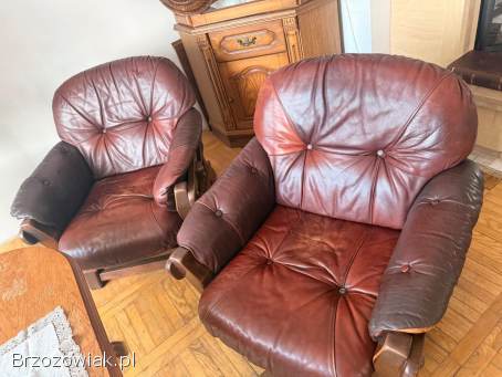 Zestaw komplet sofa łóżko skóra