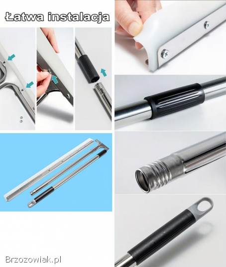 Silikonowa ściągaczka do wody 59,  5cm z uchwytem 125cm