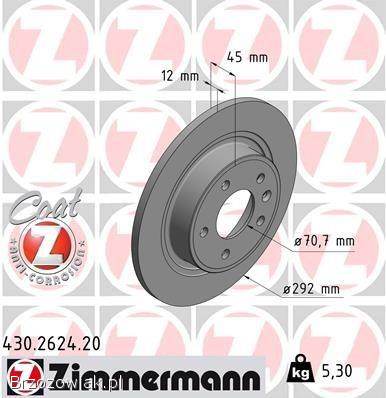 Tarcze Hamulcowe tył Zimmermann Opel Astra J Zafira C Chevrolet 430262420