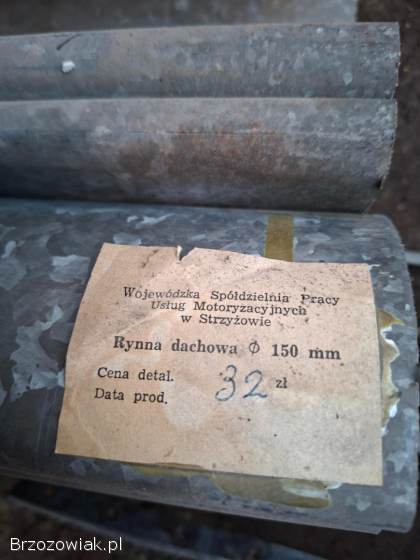 Nowa rynna dachowa metalowa ocynkowana 150 mm 40 mb po 100 cm + hak podrynnowy