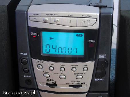 Wieża stereo TCM z kol Radio CD AUX mag.  DOSTAWA.