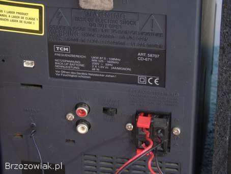 Wieża stereo TCM z kol Radio CD AUX mag.  DOSTAWA.