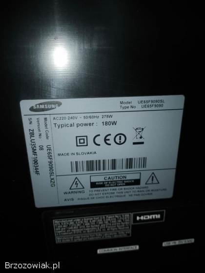 Telewizor Samsung UE65F9090SL 65 cali Samsung One Connect Box