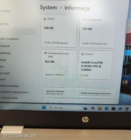 HP ProBook 640 G4 i3-8130U/16GB/256GB SSD/Intel HD Graphics/14″ HD