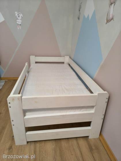 Łóżko dziecięce drewniane 160x80 z materacem