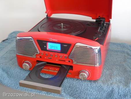 Gramofon z radiem USB SD mp3 AUX i głośniki.  DOSTAWA.