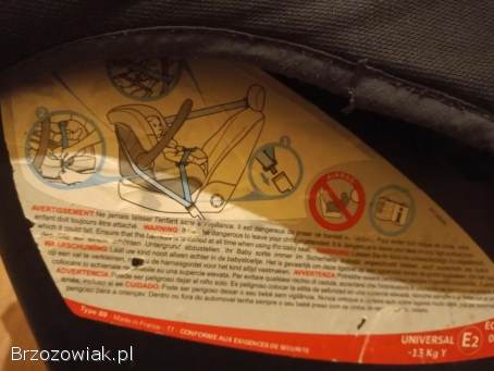 Fotelik samochodowy do 13kg.