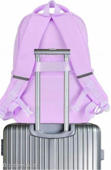 Plecak szkolny z pomponem fioletowy NOWY