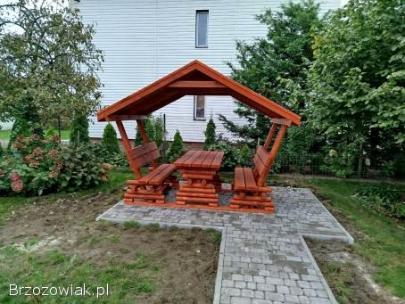 Altanka szałas altana drewniana meble ogrodowe