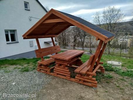 Altanka szałas altana drewniana meble ogrodowe