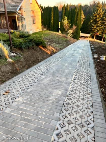 UKŁADANIE KOSTKI,  PODJAZDY,  OGRODZENIA,  PRACE KOPARKĄ