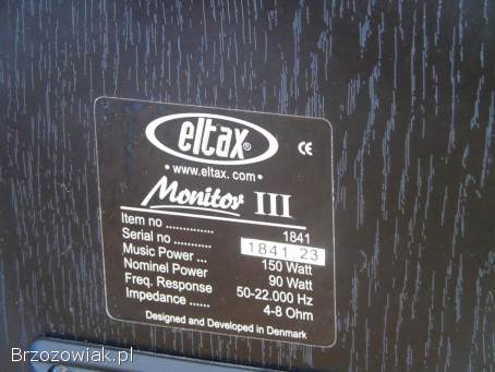 Duńskie kolumny Eltax Monitor III 2 x 150 wat.  śliczne.  WYSYŁKA
