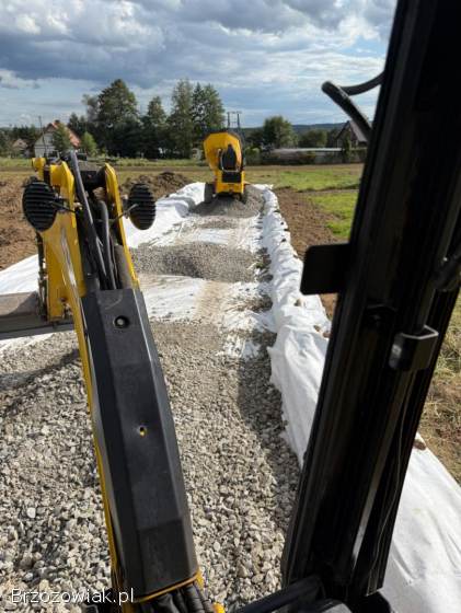 Usługi minikoparka,  wozidlem,  przyłącza wod-kan