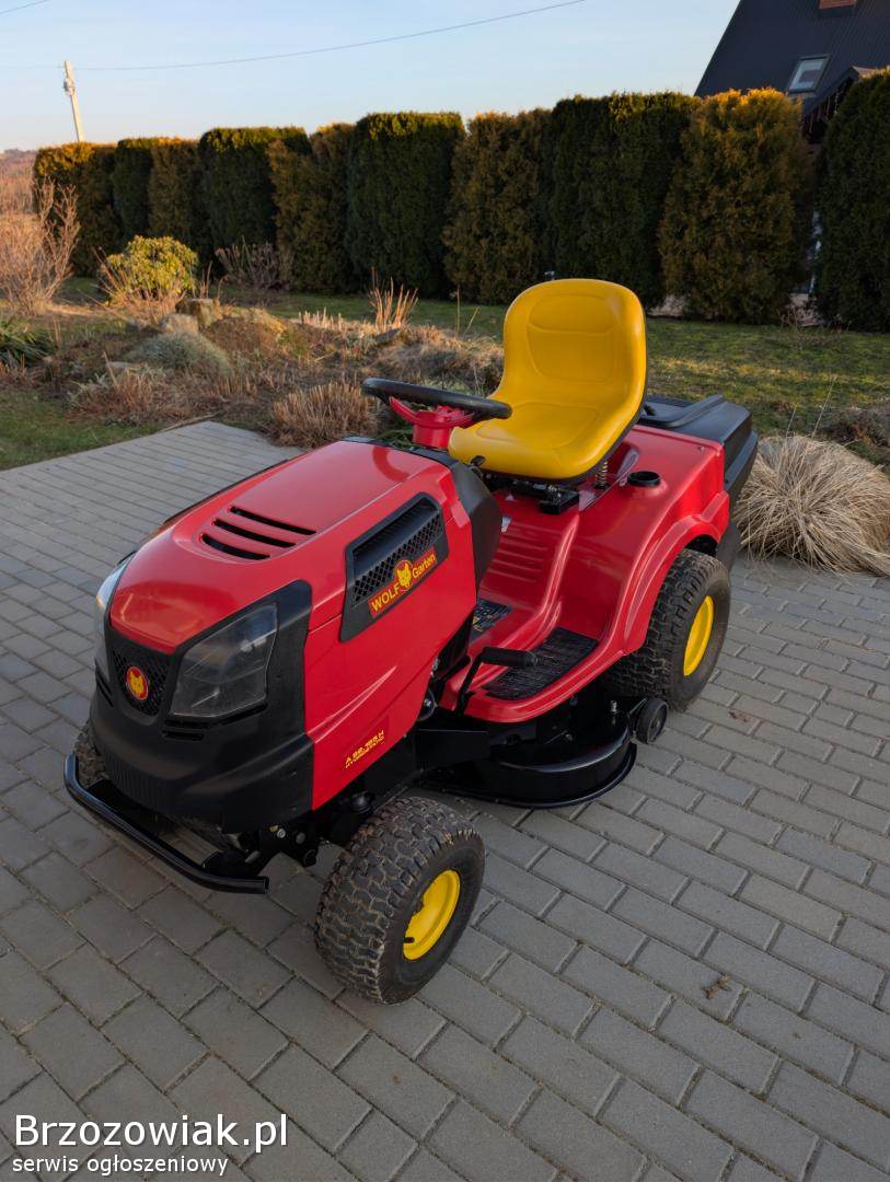 Kosiarka traktorek WOLF Garten 16,  5 KM + podnośnik