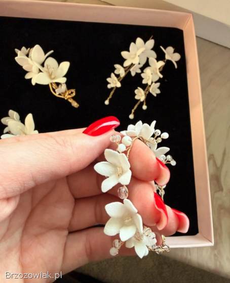 Biżuteria ślubna A DREAM TWIG -  Wedding Accessories oprawa złota