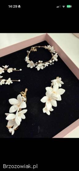 Biżuteria ślubna A DREAM TWIG -  Wedding Accessories oprawa złota