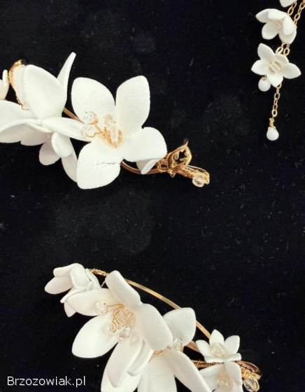 Biżuteria ślubna A DREAM TWIG -  Wedding Accessories oprawa złota