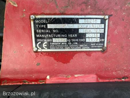 Minikoparka TAKEUCHI TB216