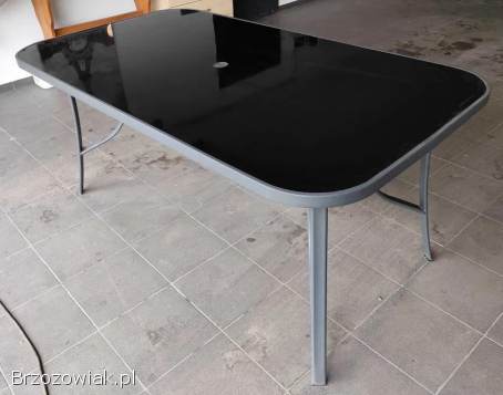 Stół ogrodowy szklany blat,  160x90x73 cm