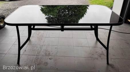 Stół ogrodowy szklany blat,  160x90x73 cm