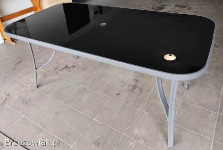 Stół ogrodowy szklany blat,  160x90x73 cm