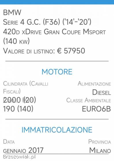 BMW Seria 4 420 X-Drive20D 2017