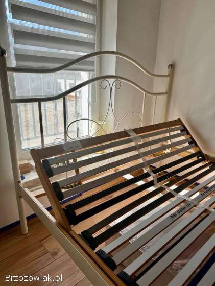 Łóżko metalowe 140x200 (komplet) + stelaż i materac