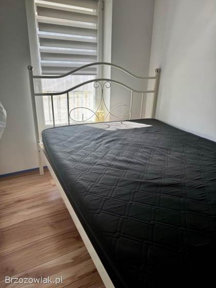 Łóżko metalowe 140x200 (komplet) + stelaż i materac