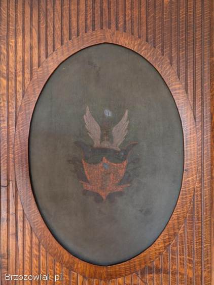 Szafa podworska z litego dębu polichromowana z I polowy XIX wieku