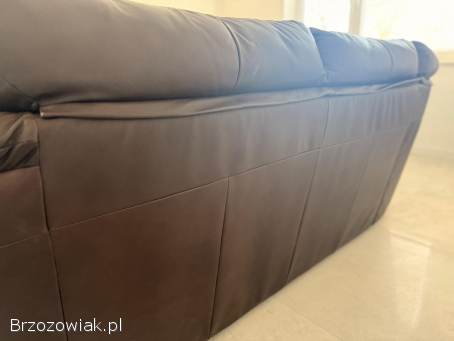 Narożnik sofa kanapa brąz skóra