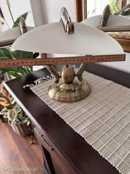 Lampa sufitowa żyrandol mosiądz 3 białe klosze