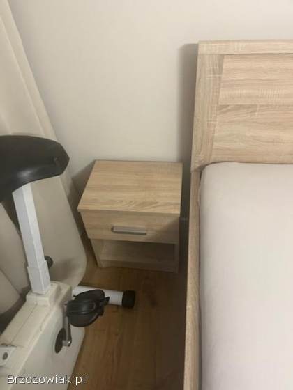 Meble do sypialni dąb Sonoma – łóżko,  komoda,  szafki,  szafa Jysk