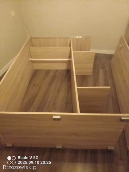 Meble do sypialni dąb Sonoma – łóżko,  komoda,  szafki,  szafa Jysk