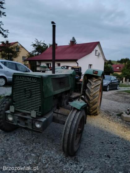 Ciągnik rolniczy Hanomag,  siewnik zbożowy Amazone,  brony,  przyczepa