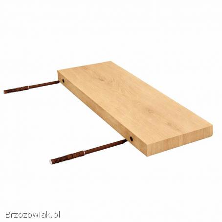 PÓŁKA WISZĄCA ŚCIENNA DĄB CREMONA ZESTAW 3 SZTUK + MOCOWANIA SALON BIURO