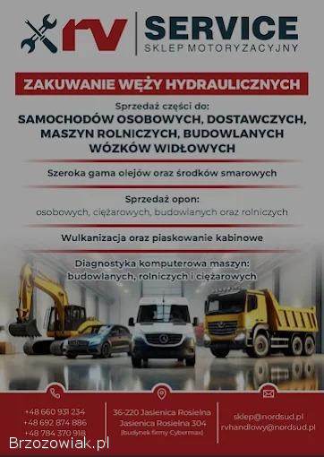 Weze hydrauliczne do koparek,  HDS maszyn budowlanych i rolniczych