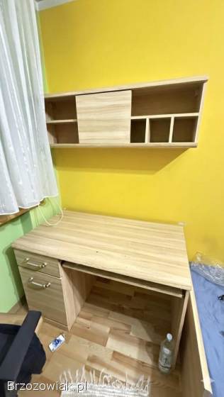 Komplet mebli młodzieżowych Szafa,  Regał,  Biurko,  Łóżko + Materac Jasny Dąb