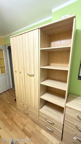 Komplet mebli młodzieżowych Szafa,  Regał,  Biurko,  Łóżko + Materac Jasny Dąb