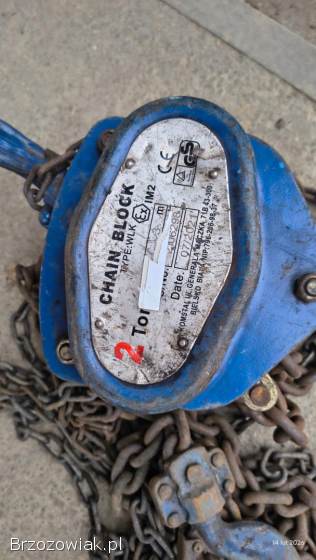 Wciągarka WLK łańcuchowa ręczna wciągnik 2 TONY Łańcuch 3 metry.
