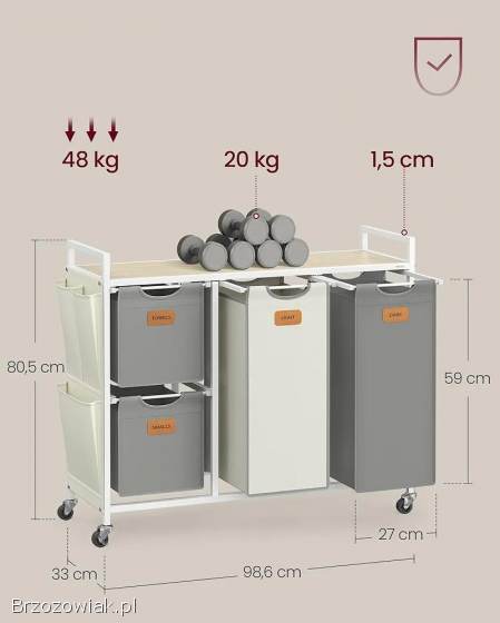 Kosz na pranie VASAGLE