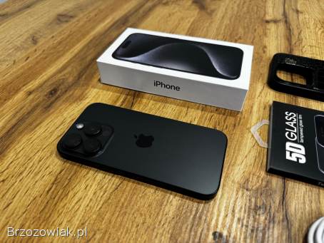 Okazja!  Piękny Iphone 15 Pro -  Czarny!  Super Stan!  Bateria 100!