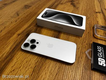 Okazja!  Piękny Iphone 15 Pro -  Tytanowa Biel!  Super Stan!  Bateria 100