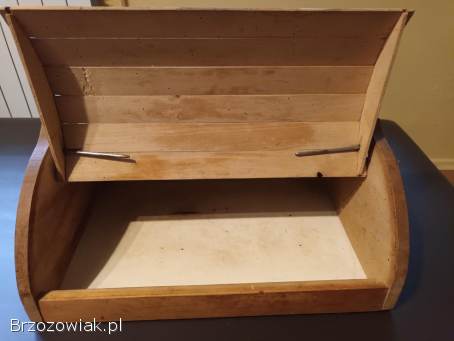 Chlebak na pieczywo drewniany duży PRL