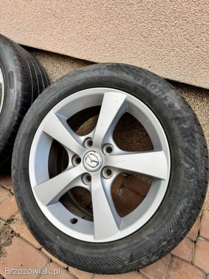 Felgi aluminiowe Mazda 16 5x114,  3 + opony Goodyear 205/55 R16 5-spoke