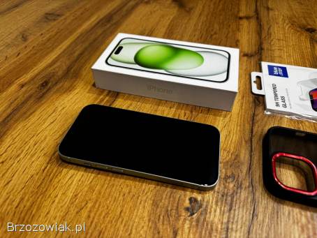 Okazja!  Iphone 15 -  Zielony!  Super Stan!  Gwarancja!  Bateria 100!