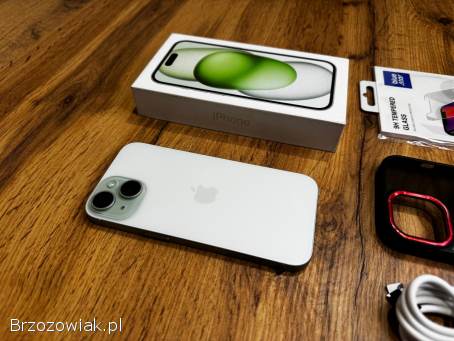 Okazja!  Iphone 15 -  Zielony!  Super Stan!  Gwarancja!  Bateria 100!