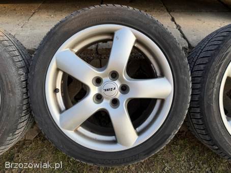 Koła zimowe 5x112 R17 Rial 7,  5J ET38 70mm stan BDB + 205/50 Hankook 21r.  6/7mm